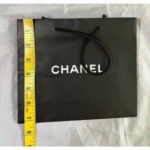 CHANEL Paper Reusable Shopping Bag Black 7.2" x 8.4 " x 3"